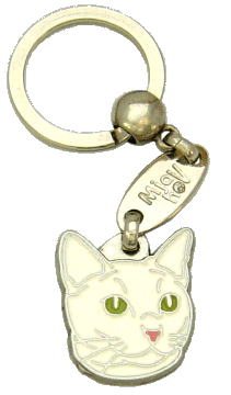 RUSSIAN WHITE CAT <br> (keyring, engraving included)
